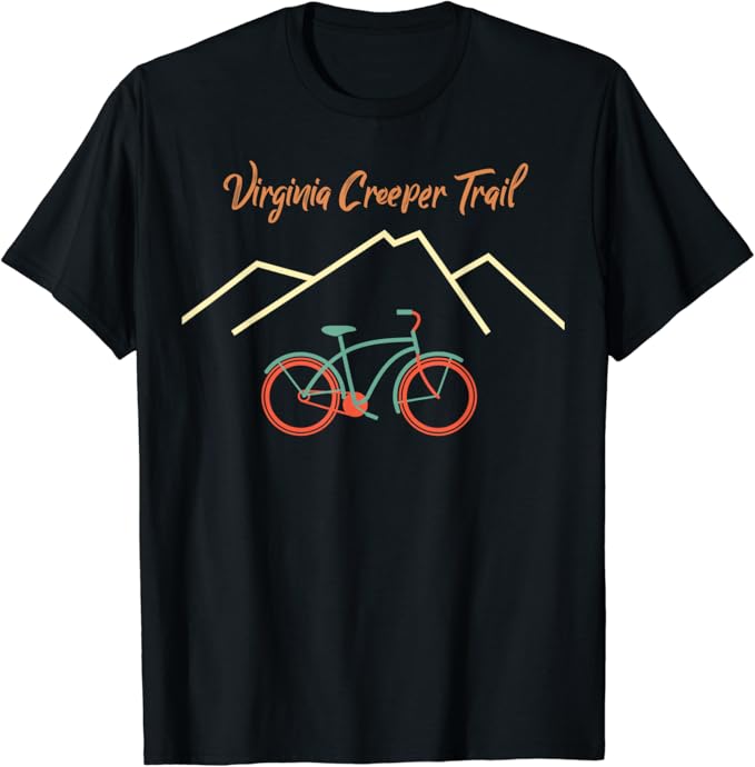 Virginia Creeper Trail Retro Mountain Bike and Hike TShirt Amazon.de